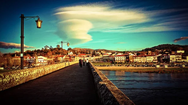 Römische Und Mittelalterliche Brücke Von Ponte Lima Portugal — Stockfoto