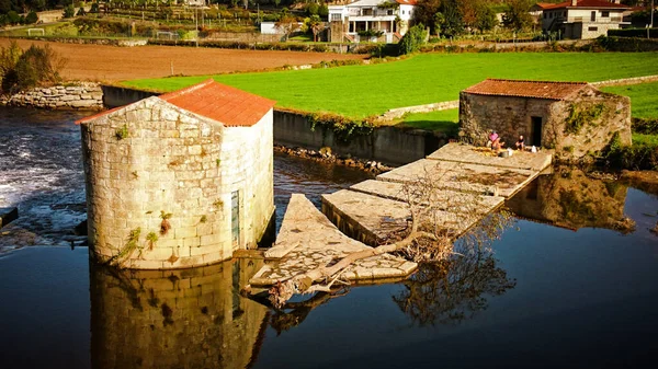 Wassermühlen Fluss Ave Vila Conde Portugal — Stockfoto