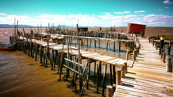 Muelle Palafiltico Carrasqueira Portugal — Foto de Stock