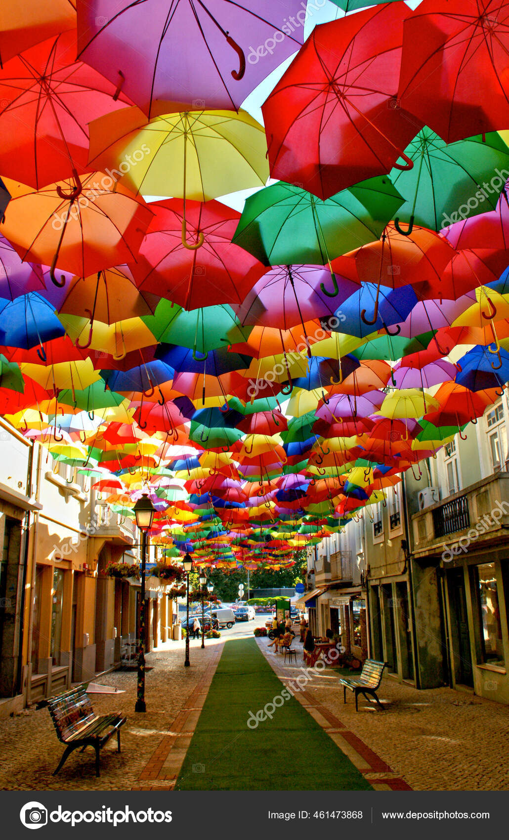 Colorful Umbrellas Agueda Street Portugal Stock Photo by ©vector99 461473868