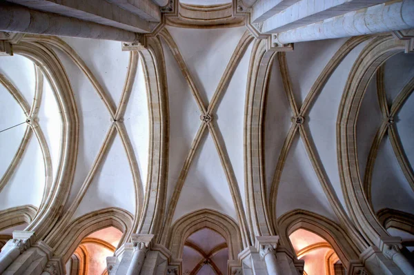 Bóveda Arcos Del Monasterio Alcobaca Portugal —  Fotos de Stock