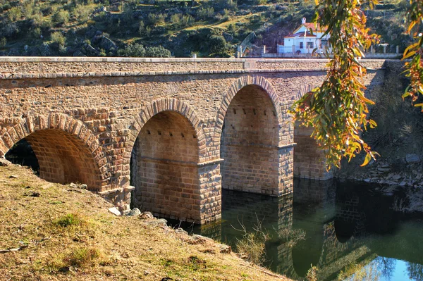Roman bridge over river Erges — Stock Photo, Image