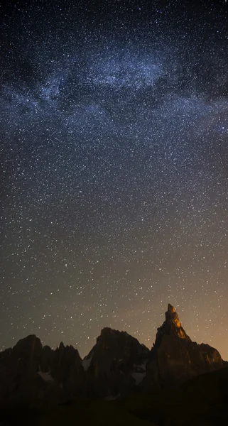 Milky Way over Pale di San Martino — Stock Photo, Image