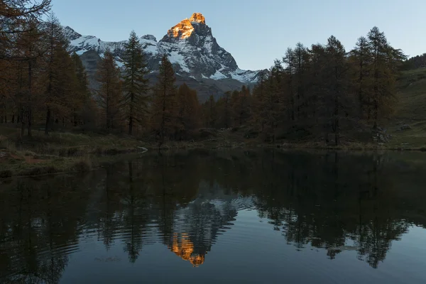 Západ slunce na Matterhorn, Aosta Valley — Stock fotografie