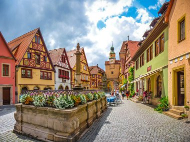 tarihi kent rothenburg ob der tauber, franconia, Bavyera, Almanya
