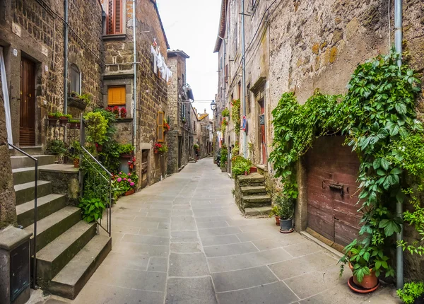 Hermoso callejón en la histórica ciudad de Vitorchiano, Lazio, Italia — Foto de Stock