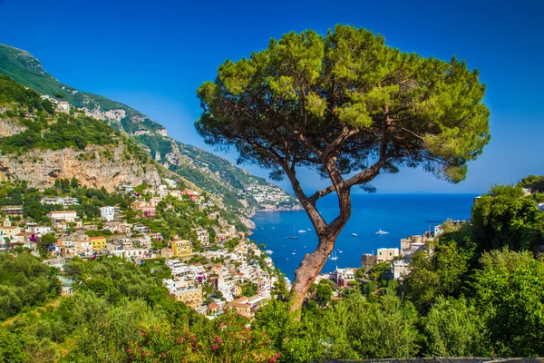 Positano, Wybrzeże Amalfitańskie, Campania, Włochy — Zdjęcie stockowe