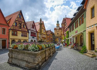 tarihi kent rothenburg ob der tauber, franconia, Bavyera, Almanya