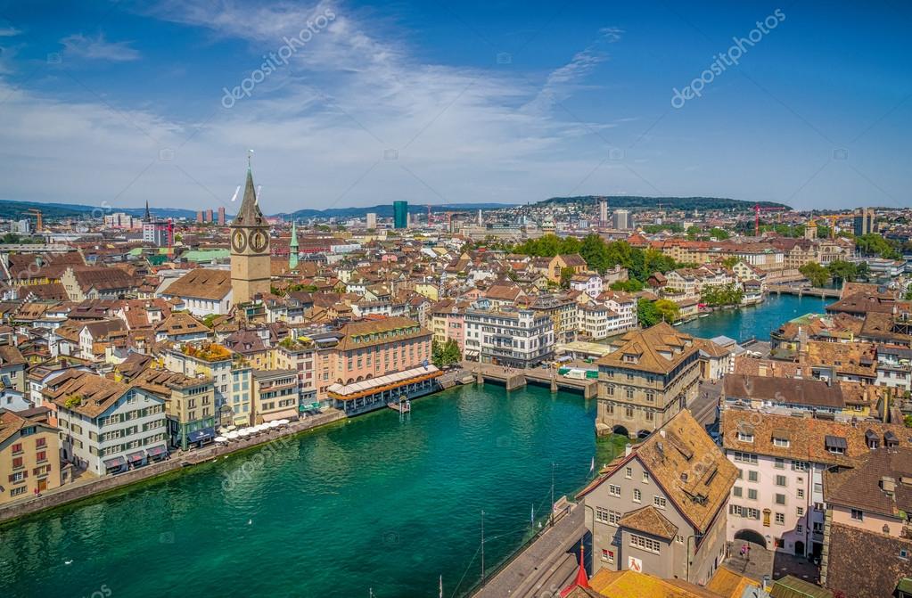 Zurich city center with river Limmat from Grossmunster Church, Switzerland Stock Photo by ©pandionhiatus3 109853550 Zurich city center with river Limmat from Grossmunster Church, Switzerland Stock Photo by ©pandionhiatus3 109853550