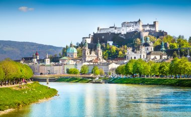 Historic city of Salzburg in spring, Austria clipart