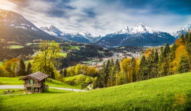 Idyllic mountain landscape in the Alps clipart