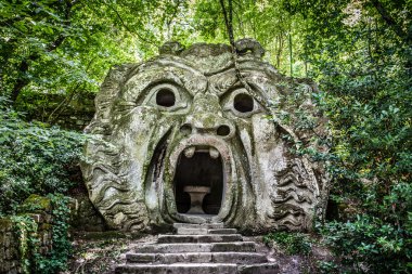 Parco dei Mostri (Park canavarlar) Bomarzo, Viterbo eyaletinin, Lazio, İtalya