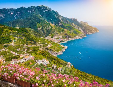 Kartpostal görünümü Amalfi, Amalfi Coast, Campania, İtalya