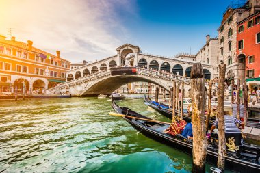 Canal Grande with Rialto Bridge at sunset, Venice, Italy clipart