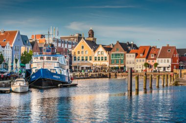 Husum kasaba, Nordfriesland,'ın kuzeyinde Schleswig-Holstein, Almanya
