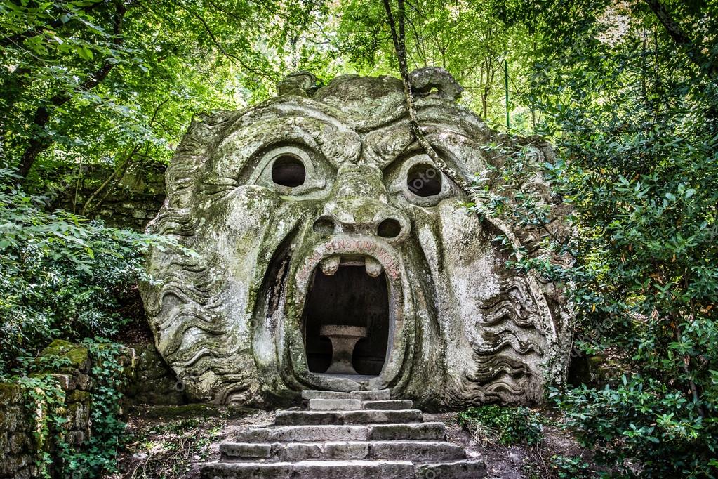 Parco dei Mostri (Park of the Monsters) in Bomarzo, province of Viterbo, Lazio, Italy — Stock