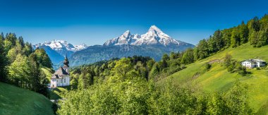 Idyllic mountain landscape in the Bavarian Alps, Berchtesgadener Land, Germany clipart
