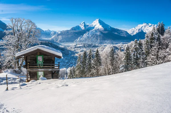 Idyllisk landskab i de bayerske alper, Berchtesgaden, Tyskland - Stock-foto