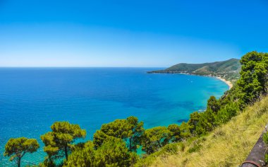 Panoramic view of beautiful coastal landscape at the Cilentan Coast, Campania, Italy clipart