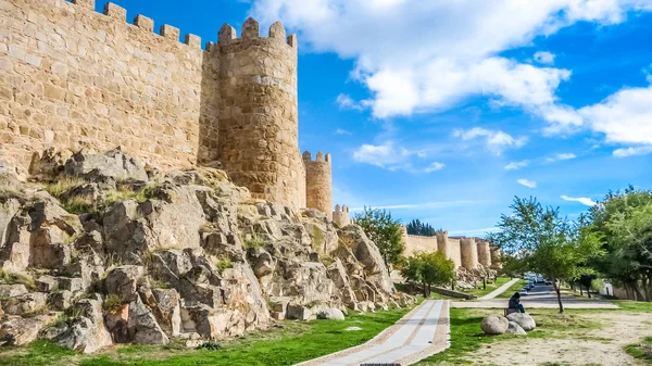 Muralhas históricas de Ávila, Castela e Leão, Espanha — Fotografia de Stock