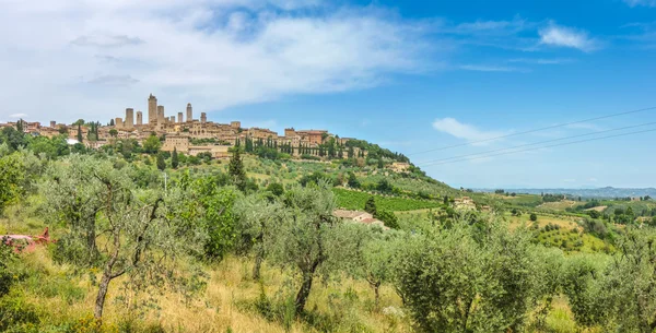 Középkori város, San Gimignano, Toszkána, Olaszország — Stock Fotó