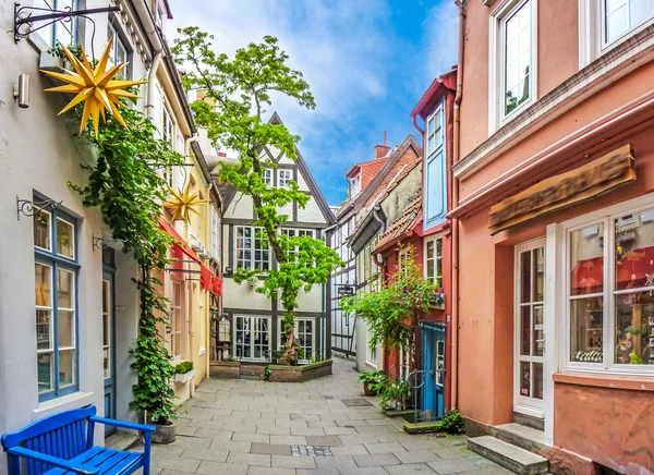 Barevné domy v historické Schnoorviertel v Brémách, Německo — Stock fotografie