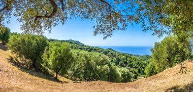 Güzel kıyı peyzaj Cilentan Coast, Campania, İtalya