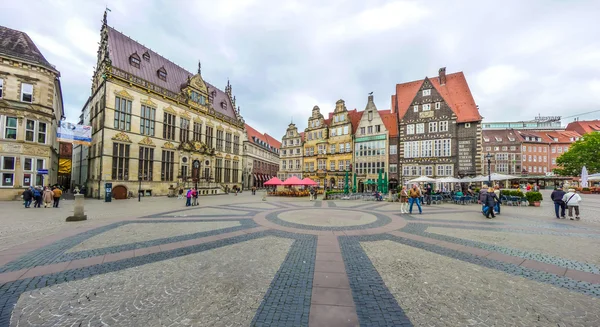 Famosa plaza del mercado de Bremen en la ciudad hanseática de Bremen, Alemania — Foto de Stock