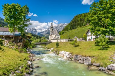 Ramsau mountain village, Berchtesgadener Land, Bavaria, Germany clipart