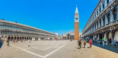 Piazzetta San Marco Doge Sarayı ve Campanile, Venedik, İtalya