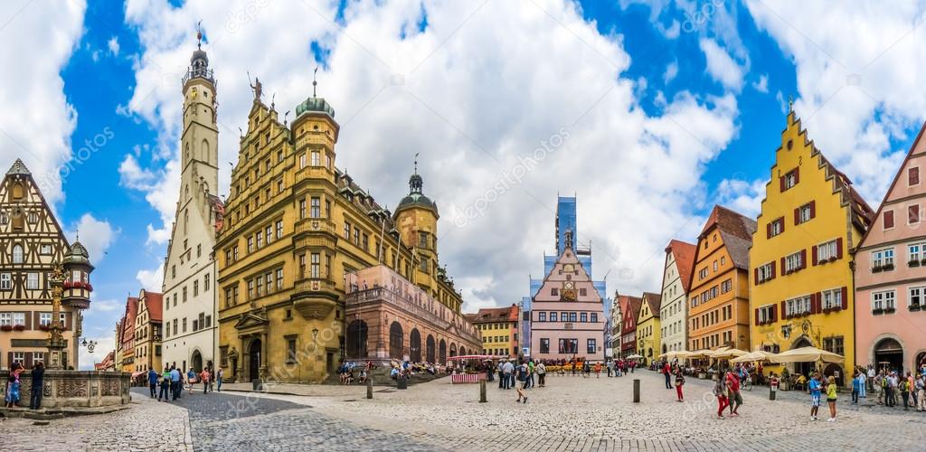 Historic townsquare of Rothenburg ob der Tauber, Franconia, Bavaria, Germany