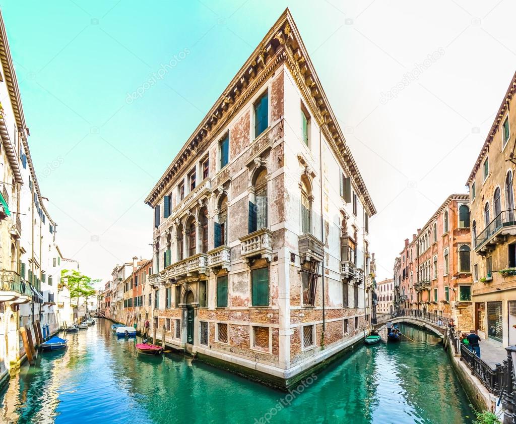 Romantic scene in the streets of Venice, Italy