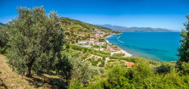 Güzel kıyı peyzaj Cilentan Coast, Campania, İtalya