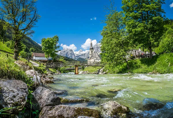 Ramsau mountain village, Berchtesgadener Land, Baviera, Alemanha — Fotografia de Stock