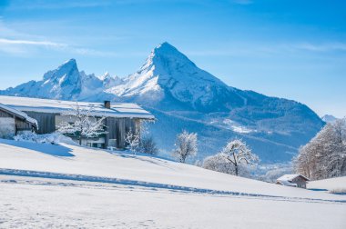 Pastoral manzara Bavyera Alpleri'nde Berchtesgaden, Almanya