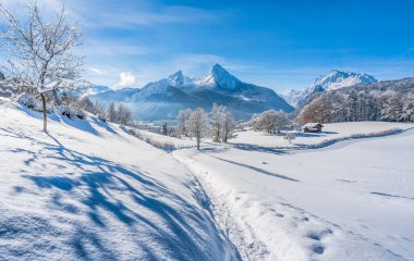 Pastoral manzara Bavyera Alpleri'nde Berchtesgaden, Almanya