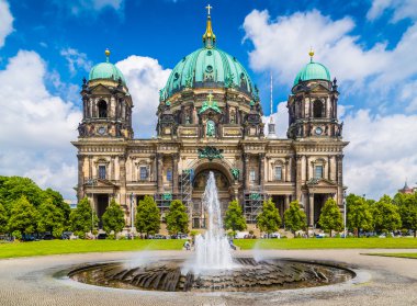 Berlin Cathedral with fountain at Lustgarten park, Germany
