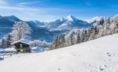 Pastoral manzara Bavyera Alpleri'nde Berchtesgaden, Almanya