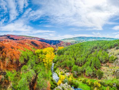 Colorful autumn landscape near Madrid, Castilla y Leon, Spain clipart