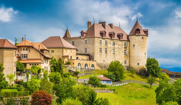 Średniowiecznego miasteczka Gruyères, Fribourg, Szwajcaria — Zdjęcie stockowe