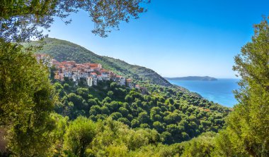 Cilentan sahil, Campania, Güney İtalya, güzel kıyı manzara
