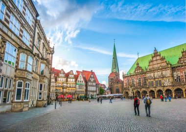Famous historic Market Square in the Hanseatic City Bremen, Germany clipart