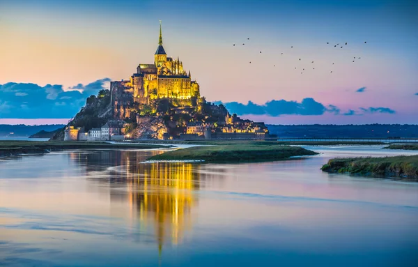 Mont Saint-Michel, twilight, alacakaranlık, Normandy, Fransa