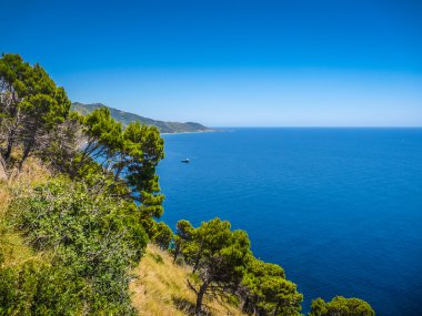 Cilentan sahil, Campania, Güney İtalya, güzel kıyı manzara