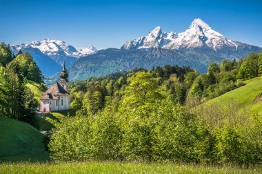 Idyllic mountain landscape in the Bavarian Alps, Berchtesgadener Land, Germany clipart