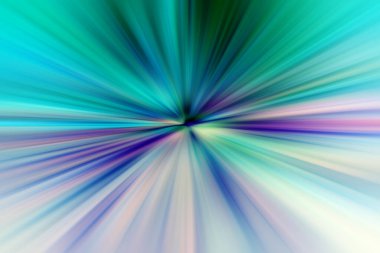 Radyal bulanık zoom turkuaz, leylak ve beyaz tonların soyut yüzeyi. Soyut eflatun ve mavi arkaplan, radyal, ayrışan, yakınsayan çizgiler.