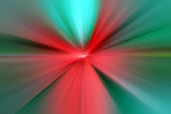 Abstrakter Grüner Und Roter Zoomhintergrund Digital Erzeugtes Bild Strahlen Von — Stockfoto