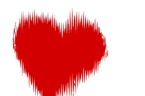 Κόκκινη Καρδιά Λευκό Φόντο Σύμβολο Αγάπης Διακοσμητικό Στοιχείο Για Σχεδιασμό — Φωτογραφία Αρχείου