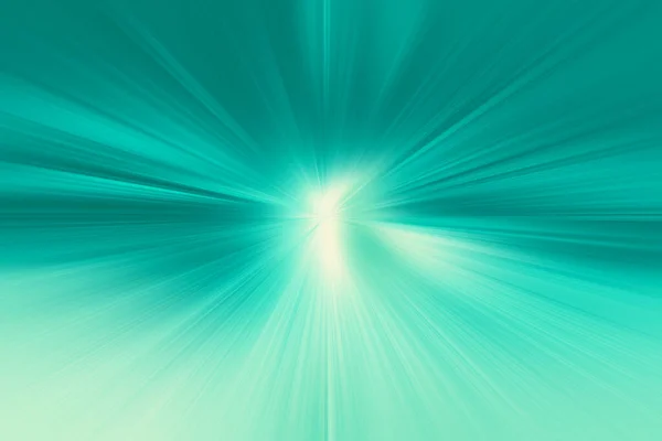 蓝绿色和白色调的径向变焦模糊表面 径向线 辐射线 收敛线的软绿松石背景 — 图库照片