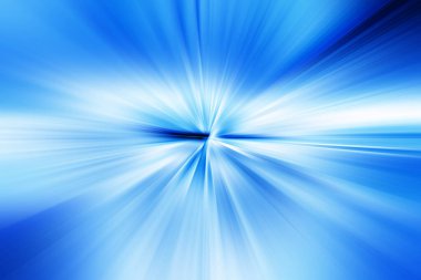 Mavi ve beyaz tonlarda soyut radyal yakınlaştırma bulanık yüzeyi. Radyal, yayıcı, yakınsayan çizgilerle soyut mavi arkaplan.    